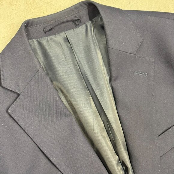 Dan John Super Garebi Blazer Sport Coat Slim Fit Navy Blue 36R - Picture 4 of 11